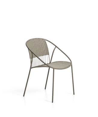 Silla apilable de exterior Atrani de acero galvanizado y cuerda.