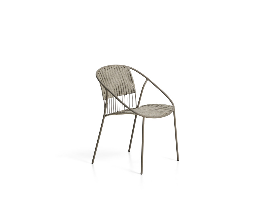 Silla apilable de exterior Atrani de acero galvanizado y cuerda.