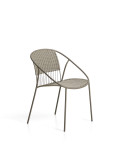 Silla apilable de exterior Atrani de acero galvanizado y cuerda.