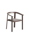 Silla apilable de exterior Erice en aluminio y cuerda marrón.