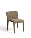 Silla apilable Loria en chenilla marrón chocolate FSC 100%