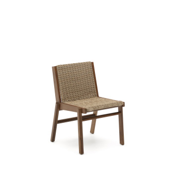 Silla Itani en madera maciza de acacia y ratán sintético 100% FSC