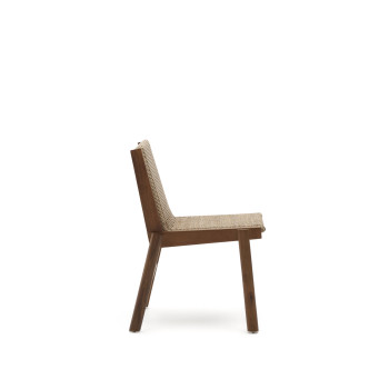 Silla Itani en madera maciza de acacia y ratán sintético 100% FSC