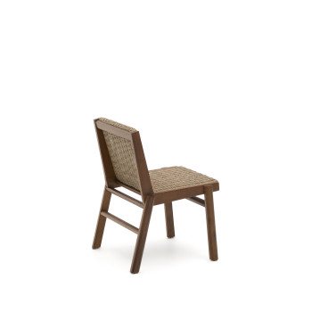 Silla Itani en madera maciza de acacia y ratán sintético 100% FSC