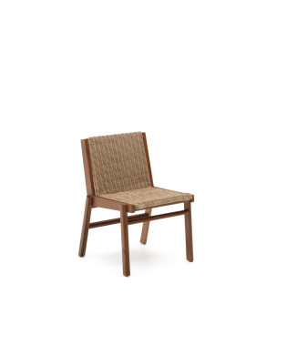 Silla Itani en madera maciza de acacia y ratán sintético 100% FSC