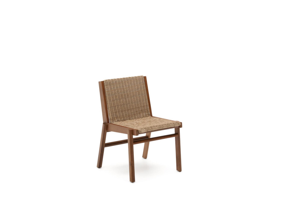 Silla Itani en madera maciza de acacia y ratán sintético 100% FSC
