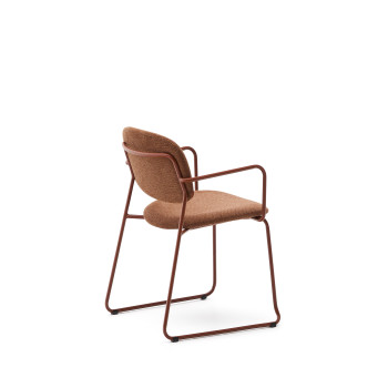 Silla Meli en chenilla terracota y estructura de metal terracota FSC Mix Crédito