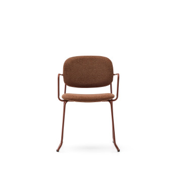 Silla Meli en chenilla terracota y estructura de metal terracota FSC Mix Crédito