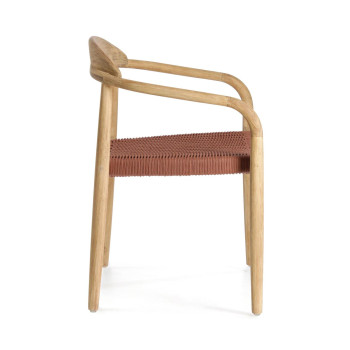 Silla Nina en madera maciza de acacia y cuerda en acacia terracota y cuerda