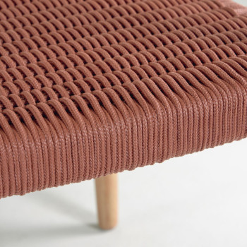 Silla Nina en madera maciza de acacia y cuerda en acacia terracota y cuerda
