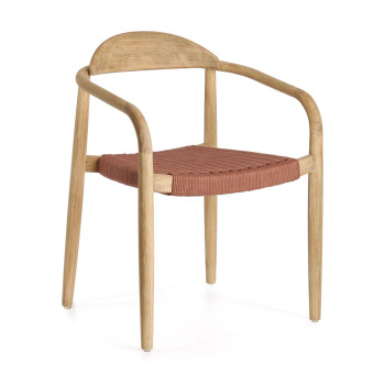 Silla Nina en madera maciza de acacia y cuerda en acacia terracota y cuerda