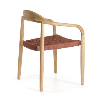 Silla Nina en madera maciza de acacia y cuerda en acacia terracota y cuerda