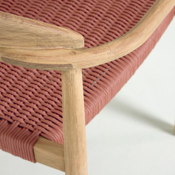 Silla Nina en madera maciza de acacia y cuerda en acacia terracota y cuerda