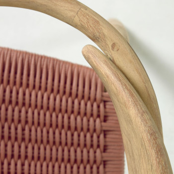 Silla Nina en madera maciza de acacia y cuerda en acacia terracota y cuerda