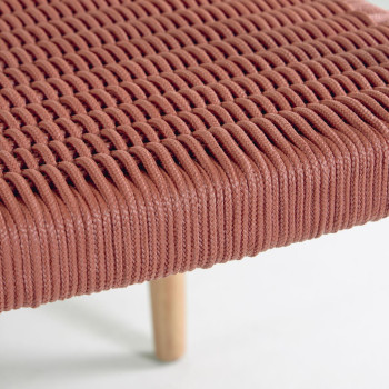 Silla Nina en madera maciza de acacia y cuerda en acacia terracota y cuerda