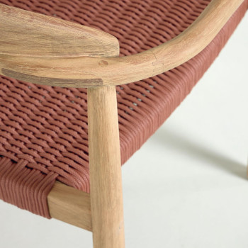Silla Nina en madera maciza de acacia y cuerda en acacia terracota y cuerda