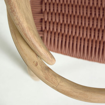 Silla Nina en madera maciza de acacia y cuerda en acacia terracota y cuerda
