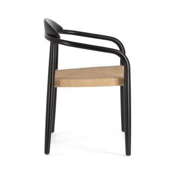 Silla Nina en madera maciza de acacia con acabado negro