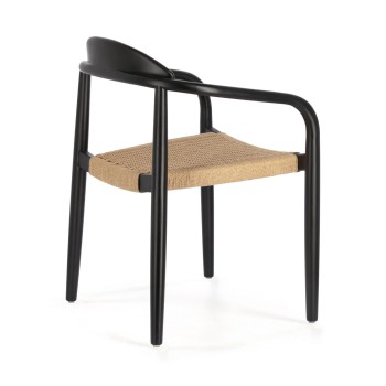 Silla Nina en madera maciza de acacia con acabado negro