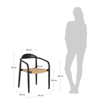 Silla Nina en madera maciza de acacia con acabado negro