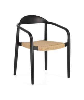 Silla Nina en madera maciza de acacia con acabado negro