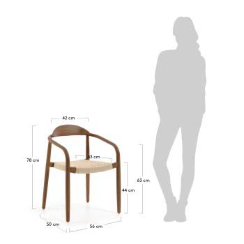 Silla Nina en madera maciza de acacia con acabado nogal