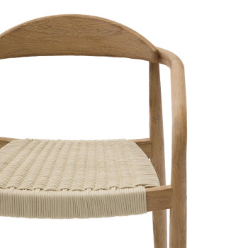 Silla Nina de madera maciza de terracota.