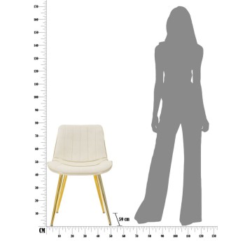 SILLA PARIS CREMA/ORO SET 2 UD.