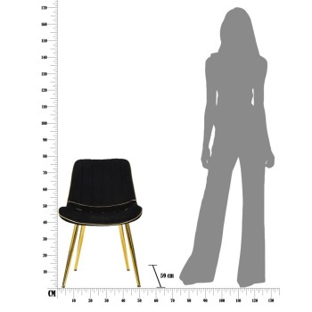 SILLA PARIS NEGRO/ORO SET 2 UD.