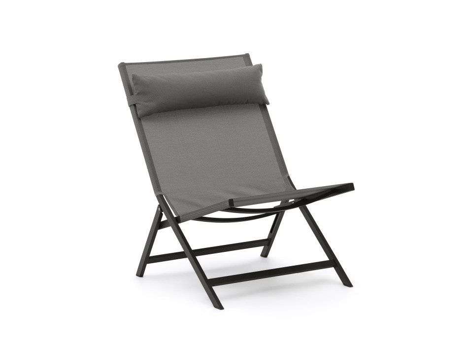 Silla plegable Canutells en aluminio con acabado gris