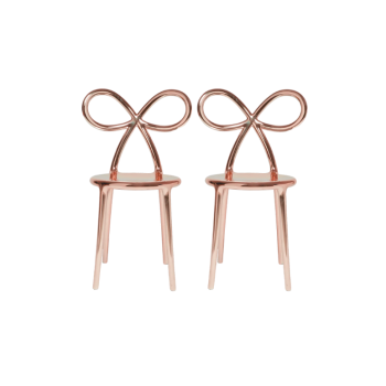 Silla de cinta QEEBOO con acabado metálico, juego de 2