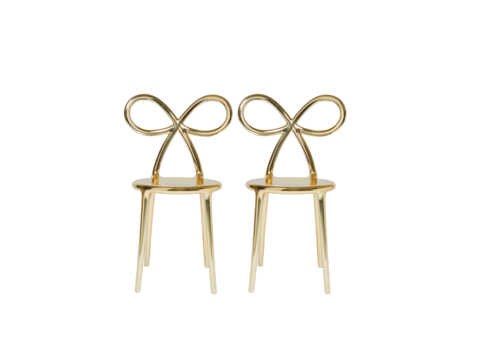 Silla de cinta QEEBOO con acabado metálico, juego de 2