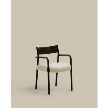 Silla Falconera con funda extraíble en madera maciza de roble con acabado negro FSC Mix Credit