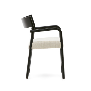 Silla Falconera con funda extraíble en madera maciza de roble con acabado negro FSC Mix Credit