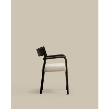 Silla Falconera con funda extraíble en madera maciza de roble con acabado negro FSC Mix Credit