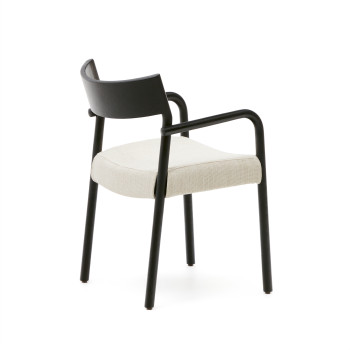 Silla Falconera con funda extraíble en madera maciza de roble con acabado negro FSC Mix Credit