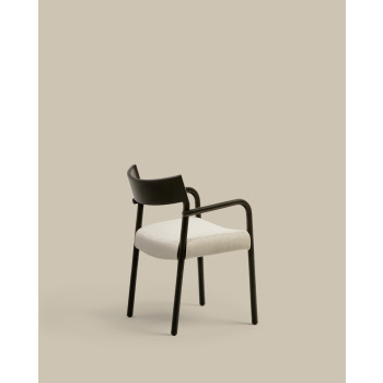 Silla Falconera con funda extraíble en madera maciza de roble con acabado negro FSC Mix Credit