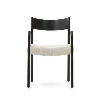 Silla Falconera con funda extraíble en madera maciza de roble con acabado negro FSC Mix Credit