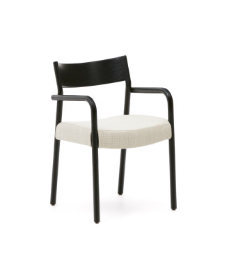 Silla Falconera con funda extraíble en madera maciza de roble con acabado negro FSC Mix Credit