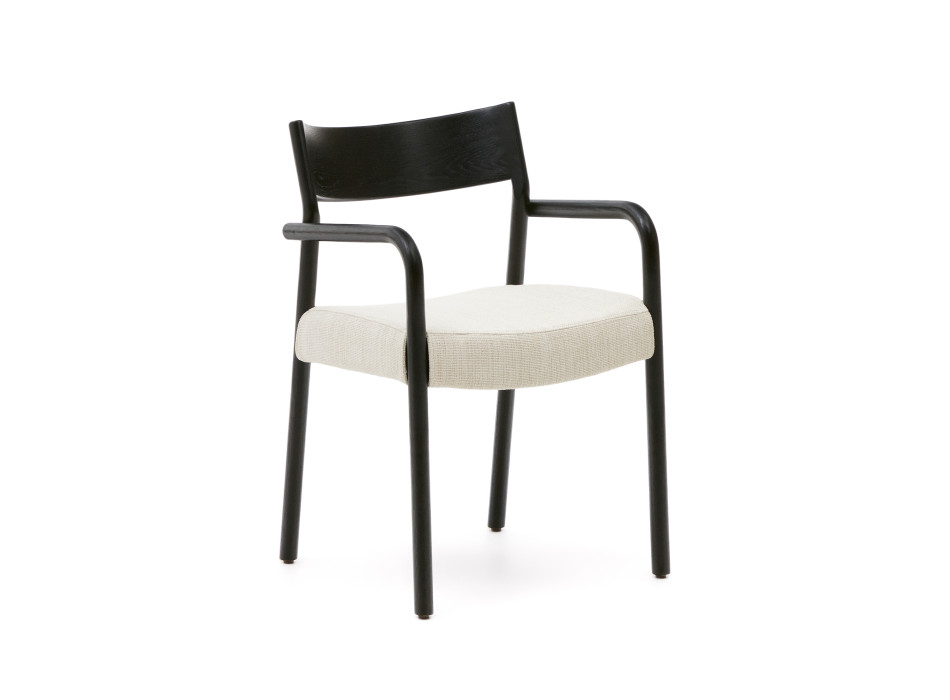 Silla Falconera con funda extraíble en madera maciza de roble con acabado negro FSC Mix Credit