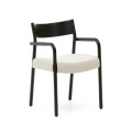 Silla Falconera con funda extraíble en madera maciza de roble con acabado negro FSC Mix Credit
