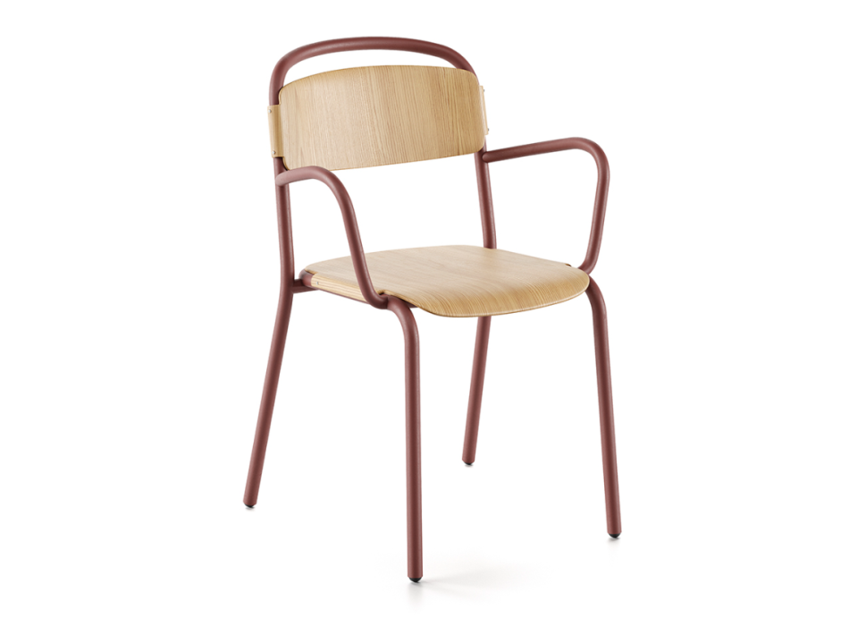 Silla de madera SKOL con reposabrazos - INFINITI