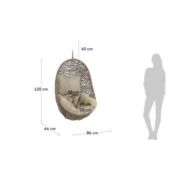 Silla colgante Florina marrón