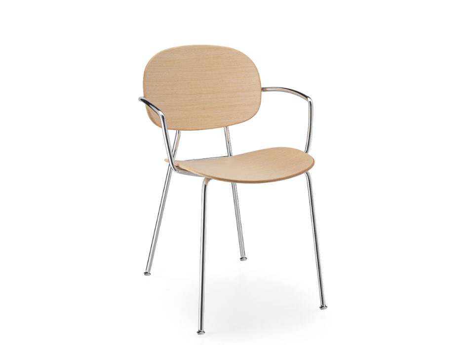 Silla TONDINA de 4 patas con reposabrazos - INFINITI