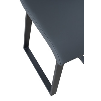 Sillas - Silla Baffy con patas antracita y cojín blanco 01 (tipo Tecno)