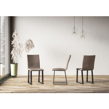 Sillas - Silla Baffy con patas antracita y cojín blanco 01 (tipo Tecno)