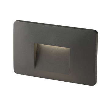 LUZ DE ESCALÓN LED EMPOTRABLE BREEN ANTRACITA 3W 290LM CCT IP65 13X1X8.5CM