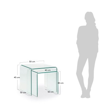 Conjunto Burano de 2 mesas nido, 50 cm y 42 x 50 cm