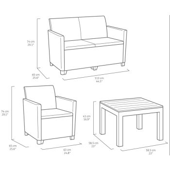 SET DE SALÓN KETER MARIE Conjunto de jardín
