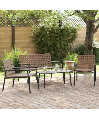 Juego de comedor para exterior ERGONOM marrón.